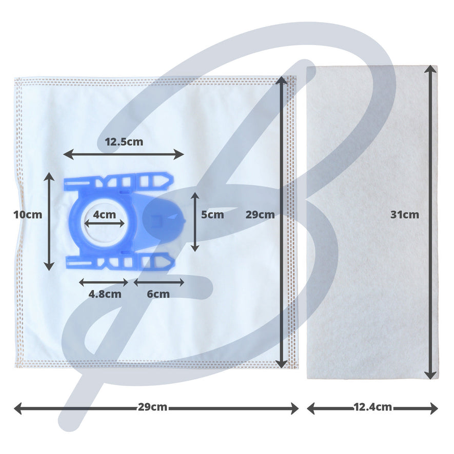 Compatible VB351H4 for Bosch Siemens 'Type D,E,F,G,H' Microfibre Bags & Filter - VB351H4^006