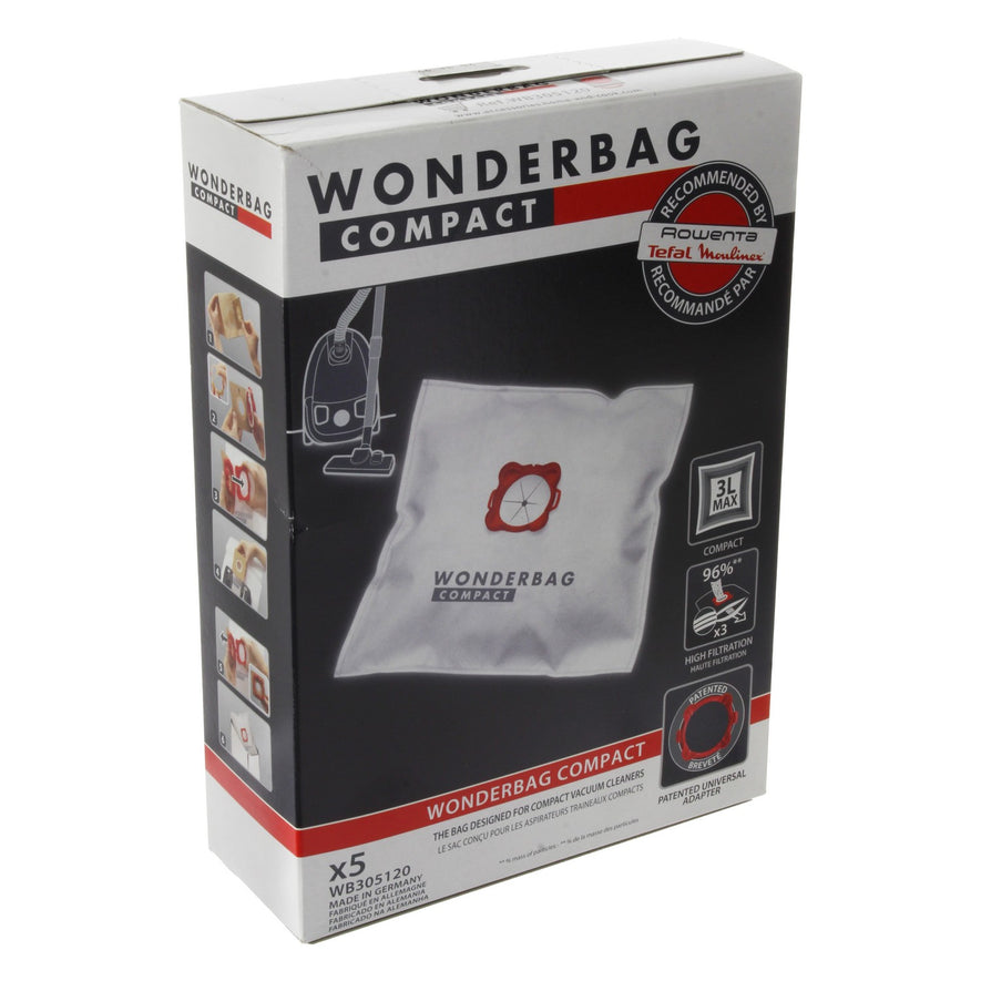 Genuine Wonderbag Compact Type Universal 3L Microfibre Bags (x5) - WB305120^000