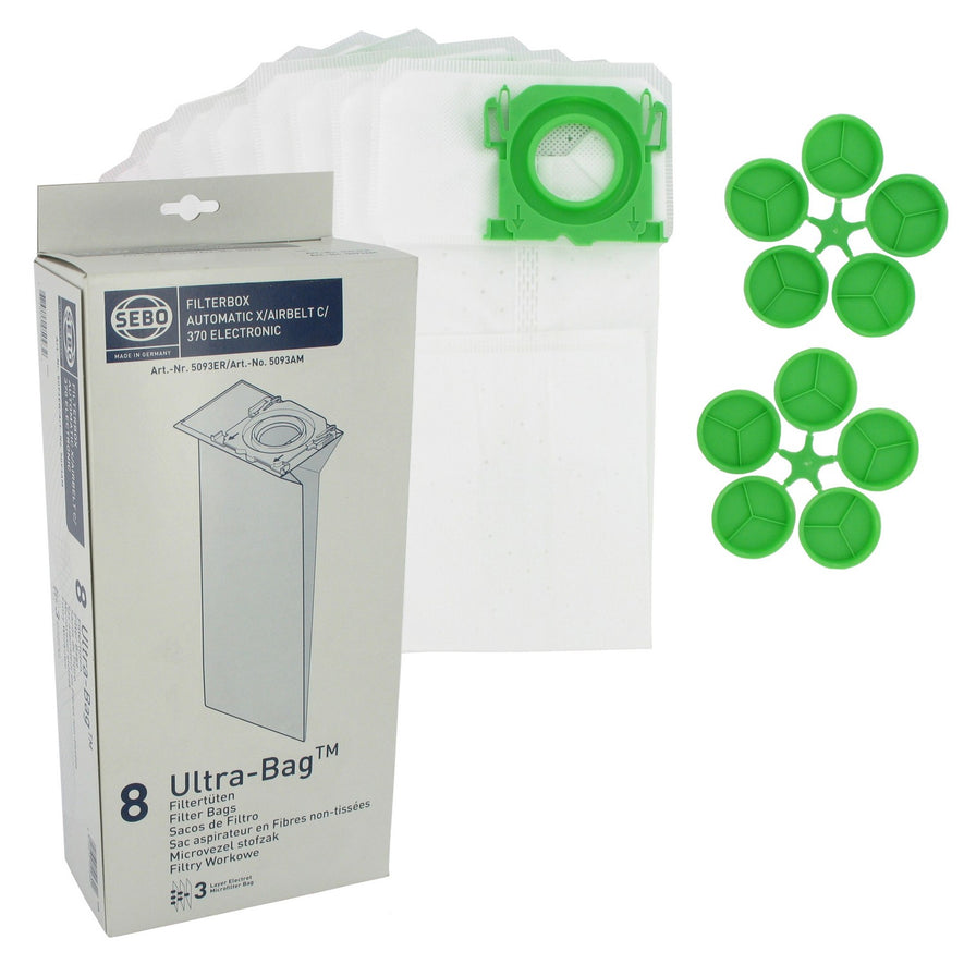 Genuine Sebo X Microfibre Bags (x8) - 5093ER^000
