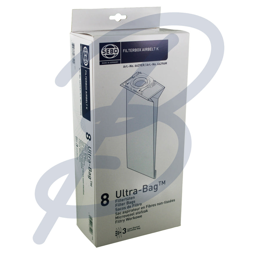 Genuine SEBO Microfibre Vacuum Bags (Pack of 8) - 6629C^000