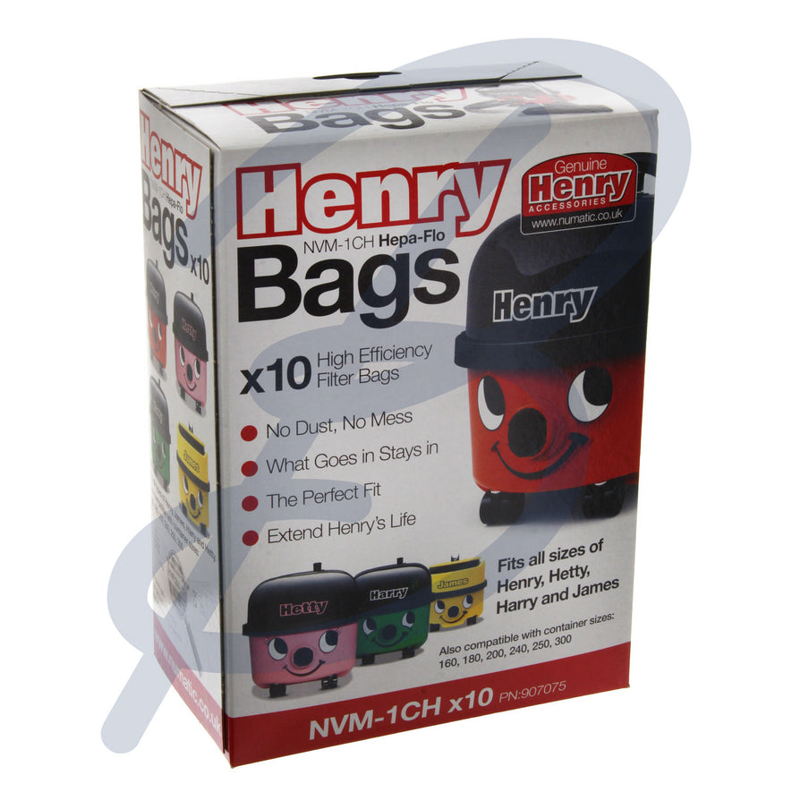 Genuine Numatic NVM-1CH Microfibre Dust Bags (x10). Replacement Bags (SMS Microfibre) for your Numatic appliance. | The Bag Lady