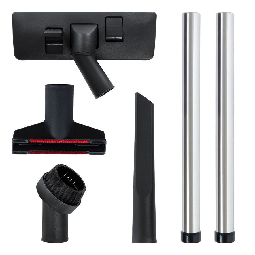 Universal Black Plastic Floor Nozzle & Tool Accessory Kit with Standard Metal Extension Rod Tubes (32mm) - PFC964^000