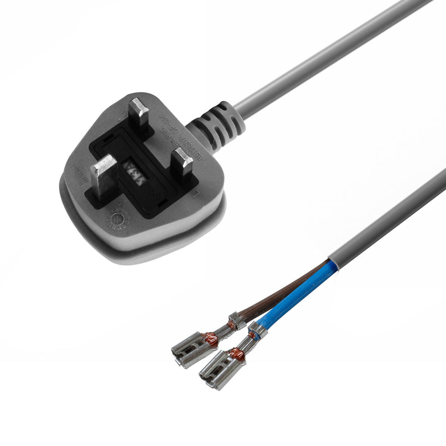 Compatible for Dyson Grey Cable & 13A Plug Assembly (2-Core x 0.75mm, tagged 4.8mm, 10m) - PFC209^000