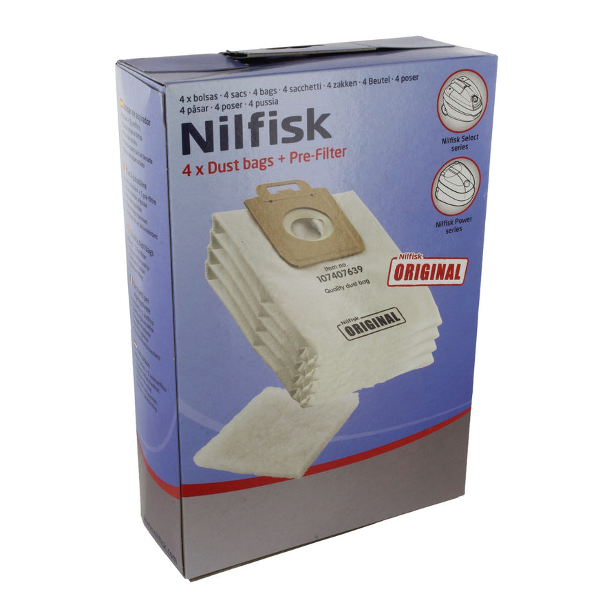 Genuine Nilfisk Microfibre Bags & Filter Set (x4+1) - 128389187^000