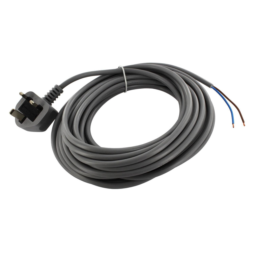 Universal Grey Cable & 13A Plug Assembly (2-Core x 0.75mm, 10m) - PFC212^000