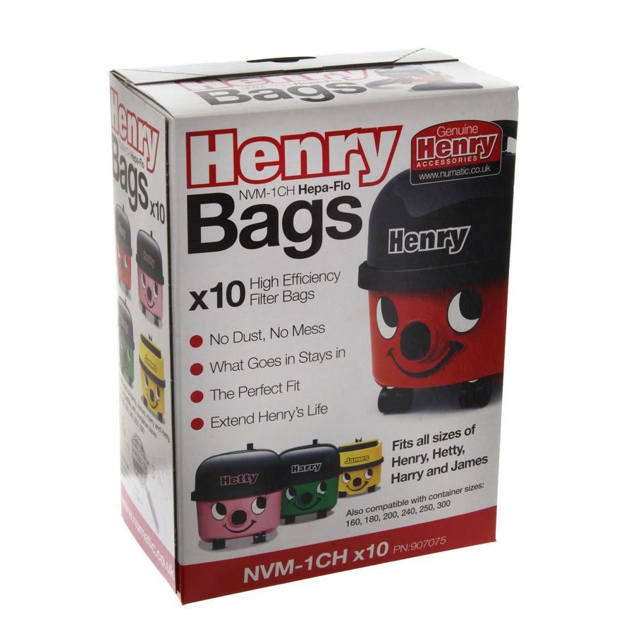 Genuine Numatic NVM-1CH Microfibre Dust Bags (x10) - 907075^000
