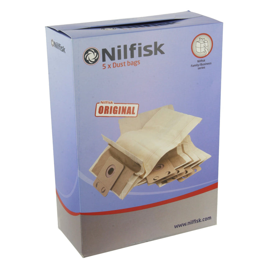 Genuine Nilfisk Paper Vacuum Bags (Pack of 5) - 82222900^000