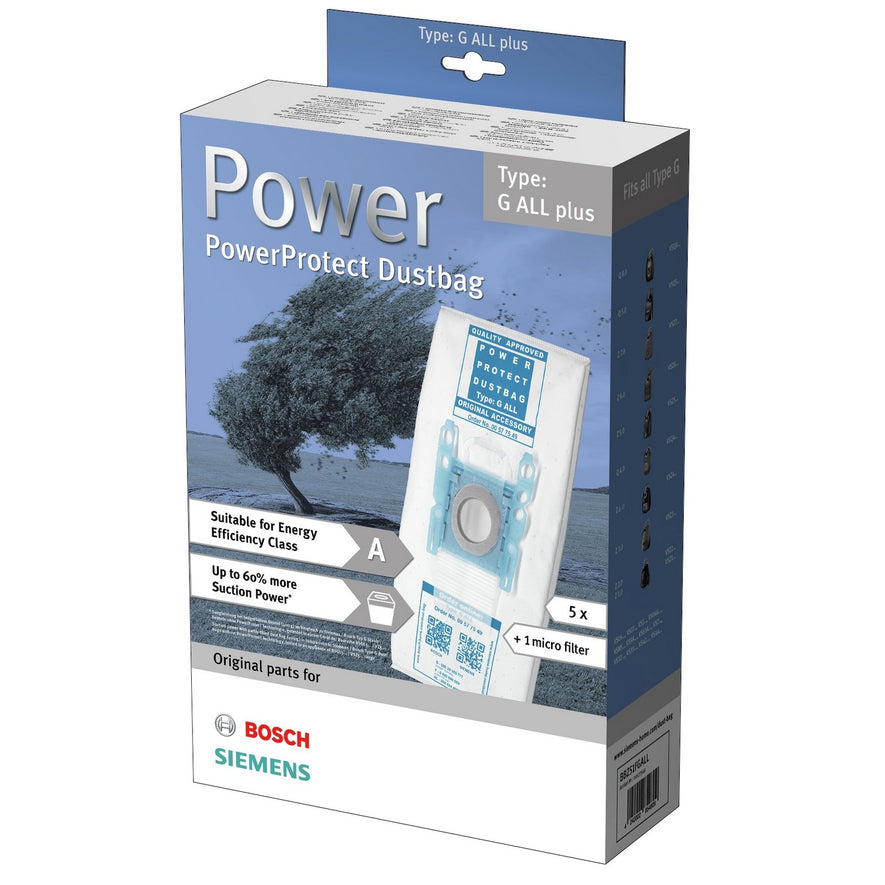 Genuine Bosch Siemens 'G ALL Plus' Microfibre Bags & Filter (x5+1) - VZ51FGALL^001