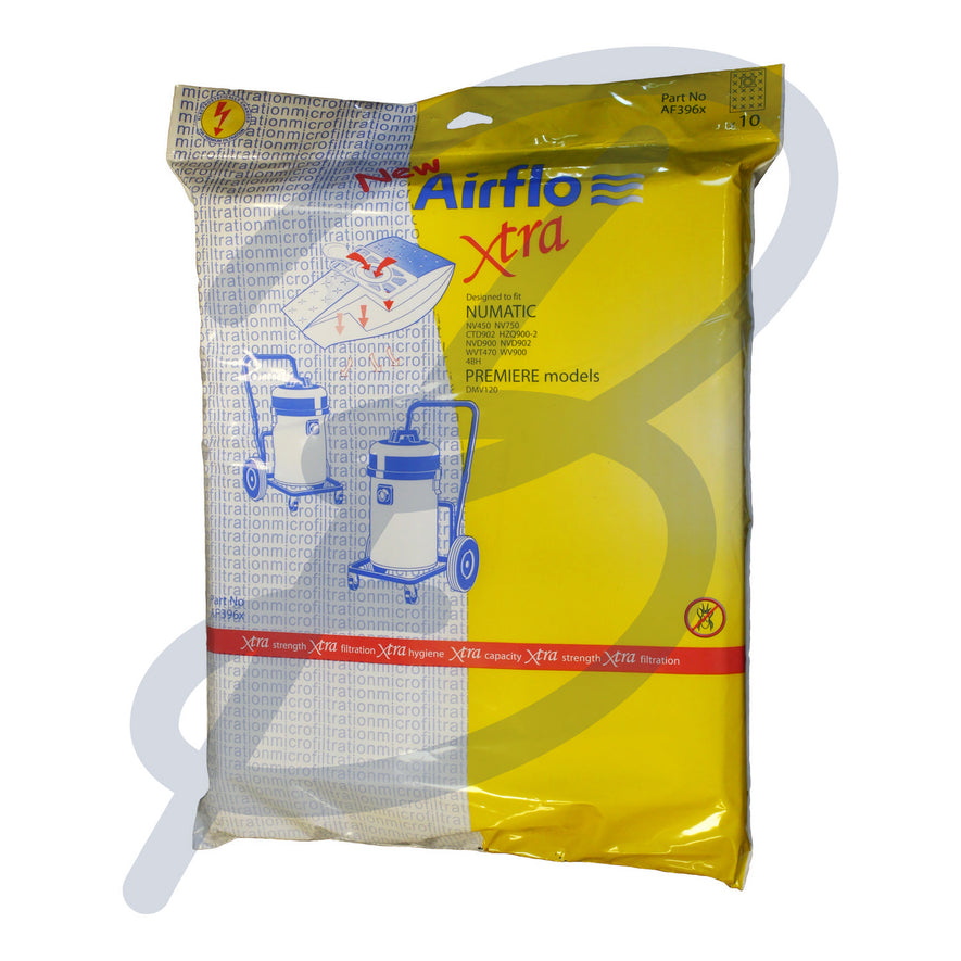 Compatible Airflo AF396 for ÃƒÂ¢Ã¢â€šÂ¬Ã‹Å“Numatic 750 4BÃƒÂ¢Ã¢â€šÂ¬Ã¢â€žÂ¢ Microfibre Bags (x10). Replacement Bags (SMS Microfibre) for your Airflo appliance. | The Bag Lady