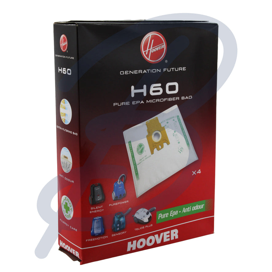 Genuine Hoover Microfibre Vacuum Bags (Pack of 4) - H60^000