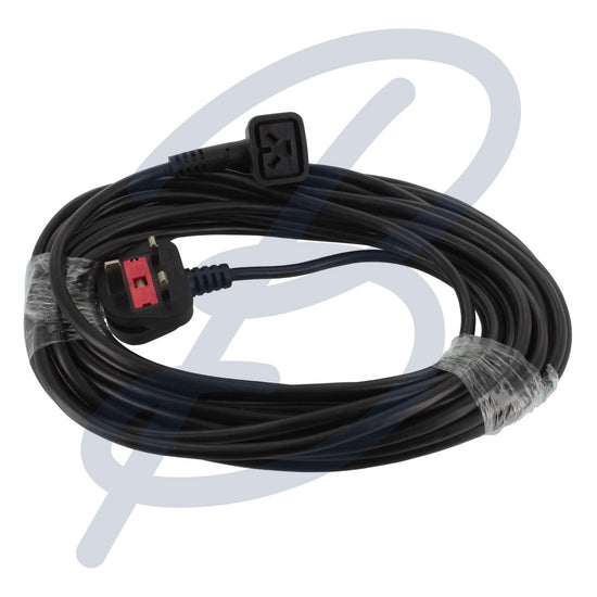 Compatible for Numatic Black Cable & 13A Plug Assembly with 3-Pin Connector (12m). Replacement Cables & Flex for your Numatic appliance. | The Bag Lady