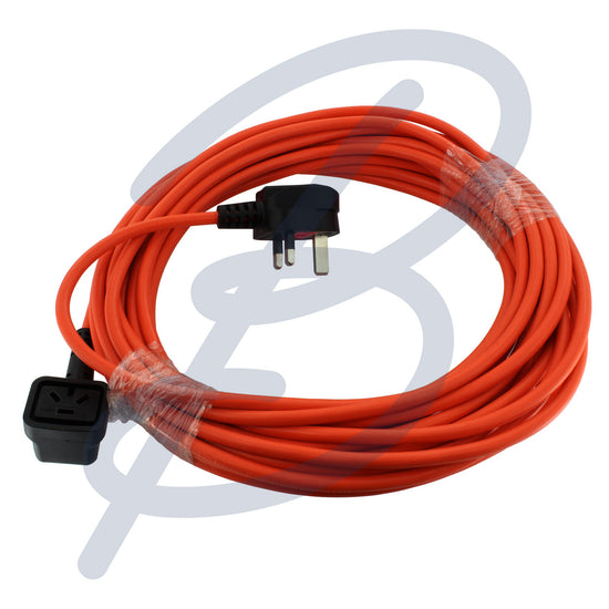 Compatible for Numatic Orange Cable & 13A Plug Assembly with 3-Pin Connector (10M). Replacement Cables & Flex for your Numatic appliance. | The Bag Lady
