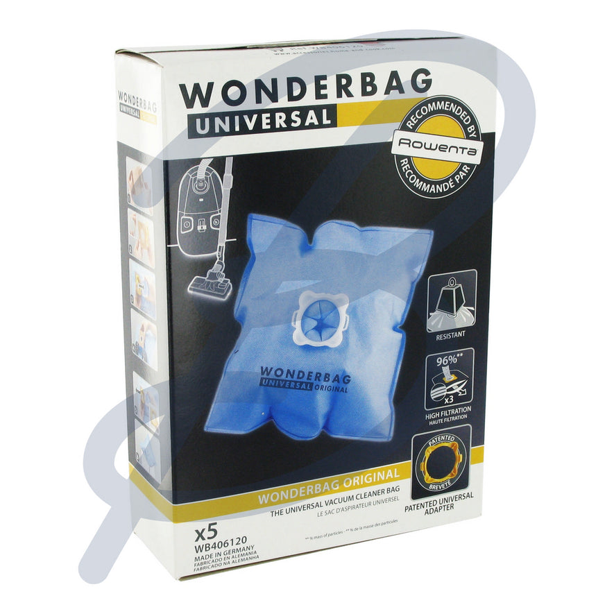 Genuine Wonderbag Classic Type Universal 6L Microfibre Bags (x5). Replacement Bags (SMS Microfibre) for your Rowenta appliance. | The Bag Lady